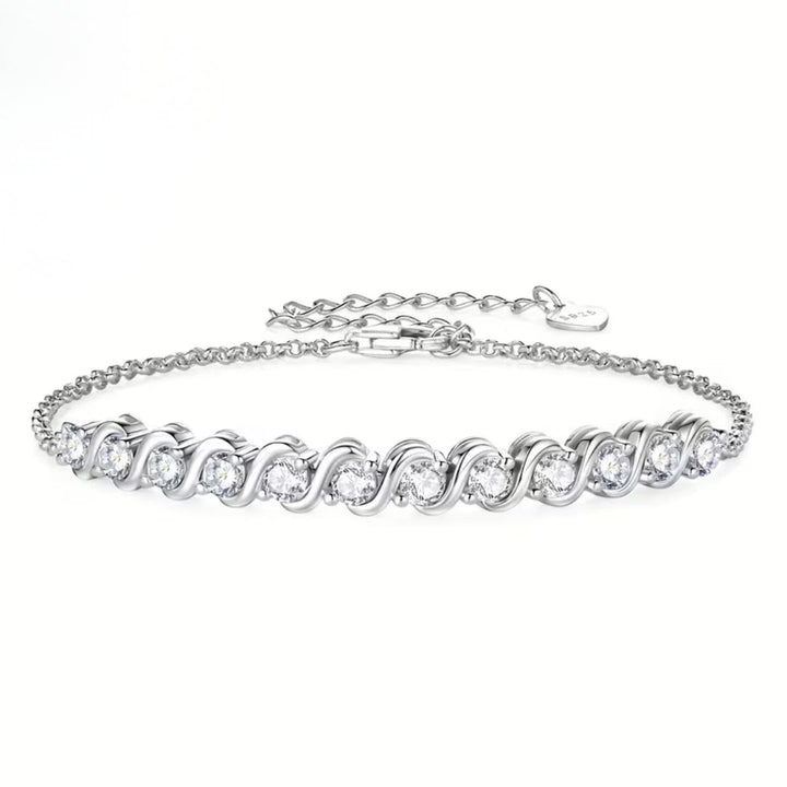 Pulseira com Fila de Cristais Redondos