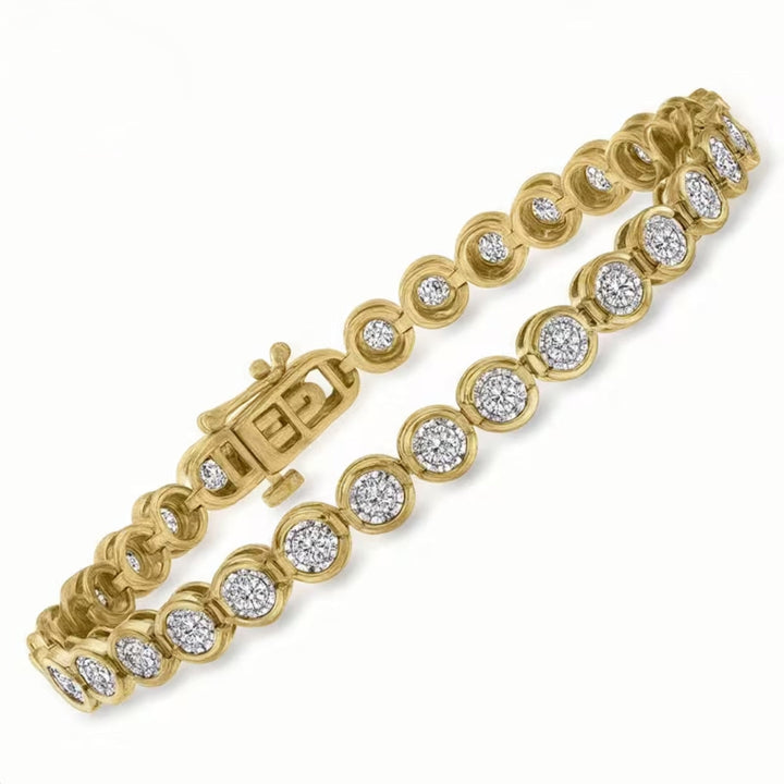 Pulseira Dourada com Cristais Redondos