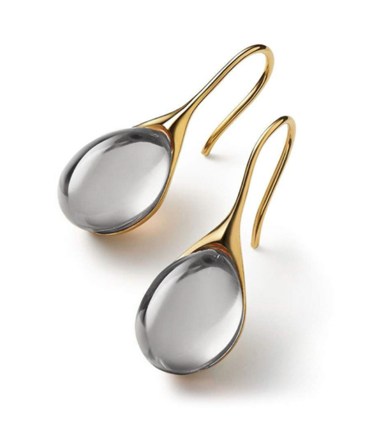 Brincos Pendentes de Cristal em Dourado e Prateado