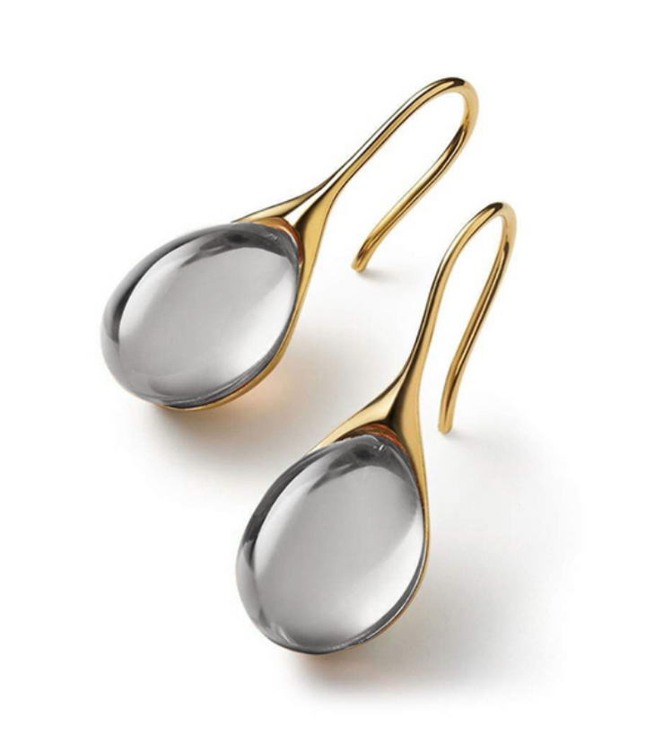 Brincos Pendentes de Cristal em Dourado e Prateado