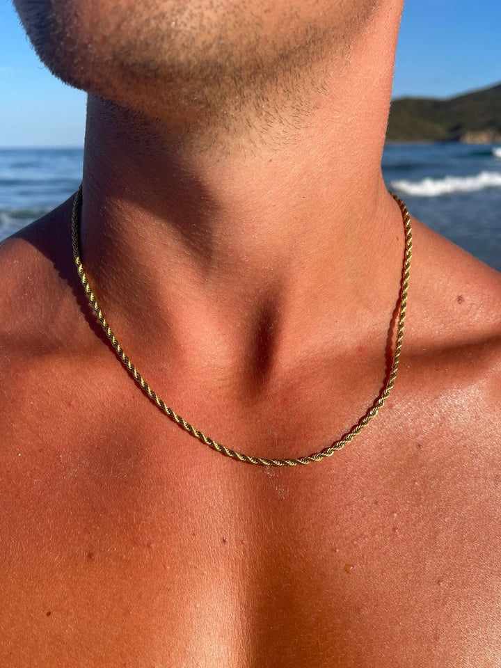 CORRENTE CORDA 3 MM | Ouro 18K