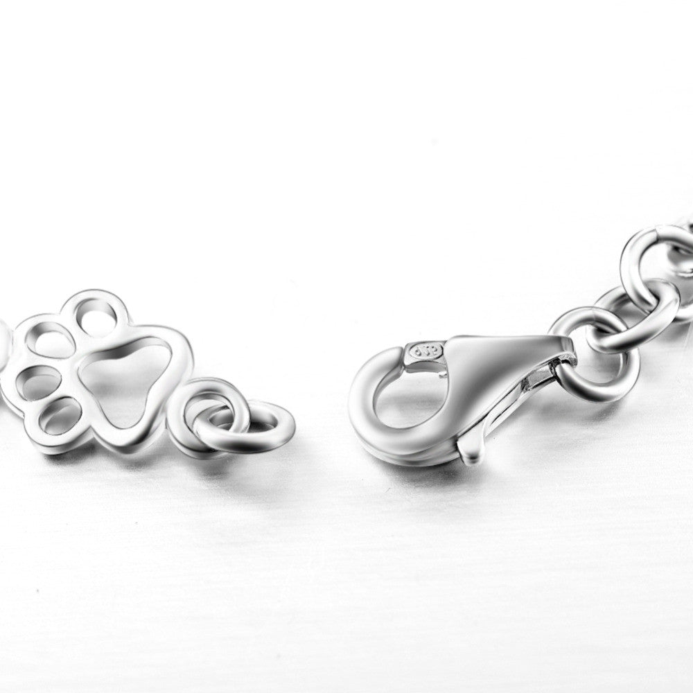 Edição Limitada: Pulseira em Prata de Lei com Pendentes de Pata e Osso