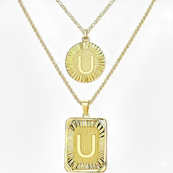 Conjunto de 2 Colares com Inicial 18K