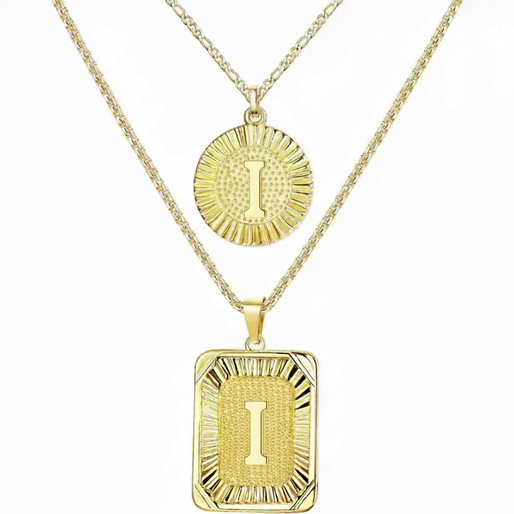 Conjunto de 2 Colares com Inicial 18K