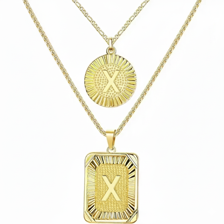 Conjunto de 2 Colares com Inicial 18K