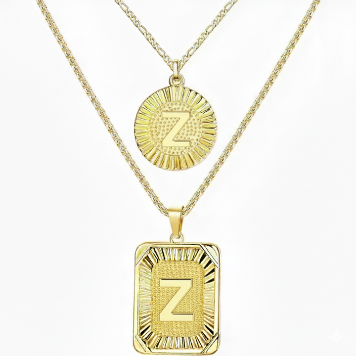 Conjunto de 2 Colares com Inicial 18K