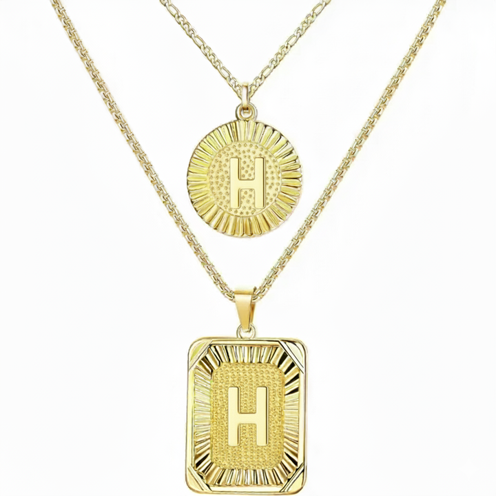 Conjunto de 2 Colares com Inicial 18K