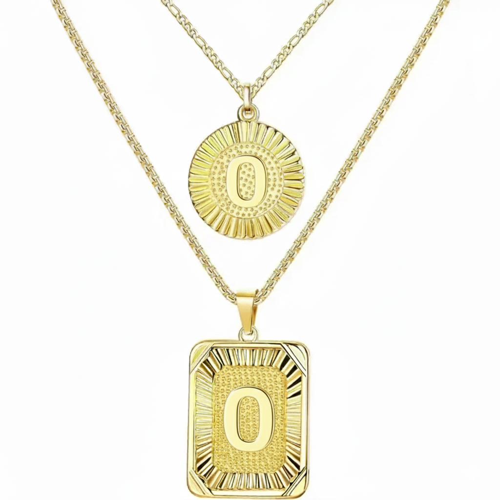 Conjunto de 2 Colares com Inicial 18K