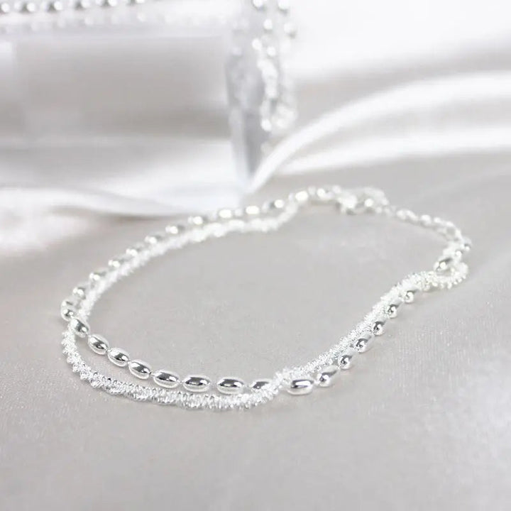 Conjunto de Pulseiras Prateado Elegante com Zircónias