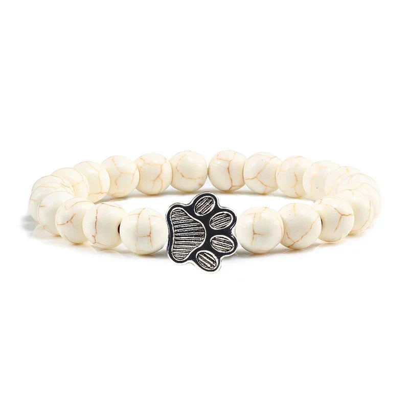 Pulseira de Contas com Pata – Pedras Naturais