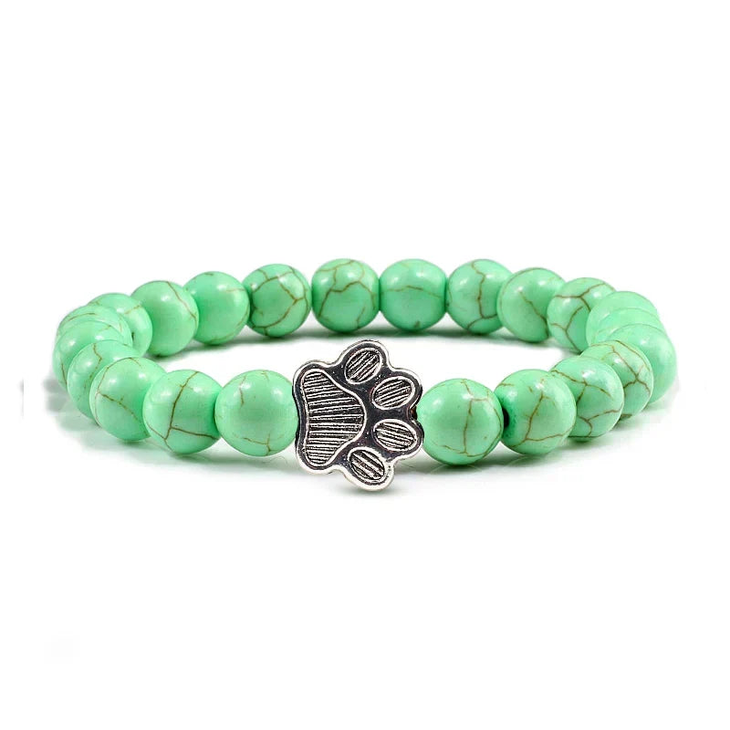 Pulseira de Contas com Pata – Pedras Naturais