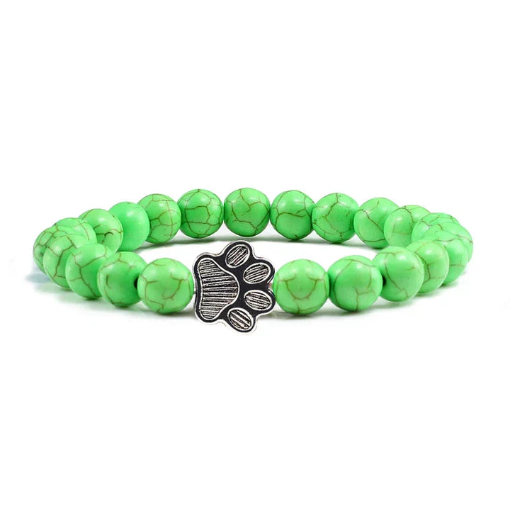 Pulseira de Contas com Pata – Pedras Naturais