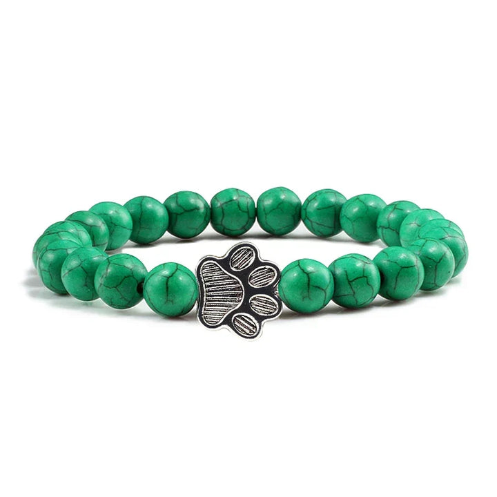 Pulseira de Contas com Pata – Pedras Naturais