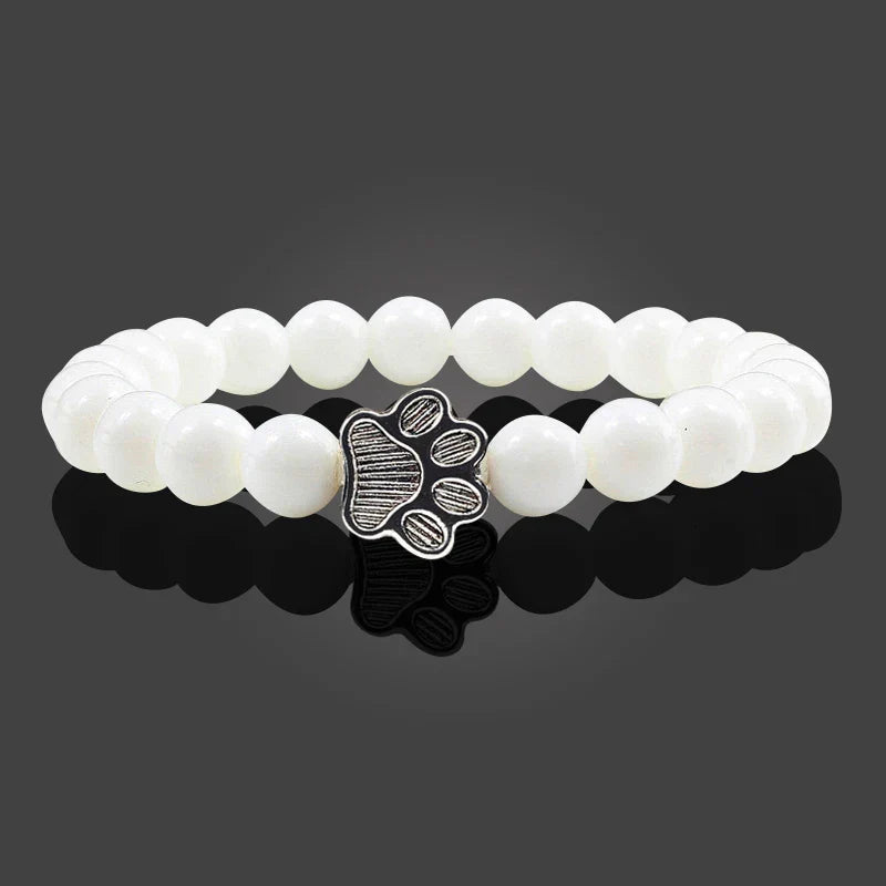 Pulseira de Contas com Pata – Pedras Naturais