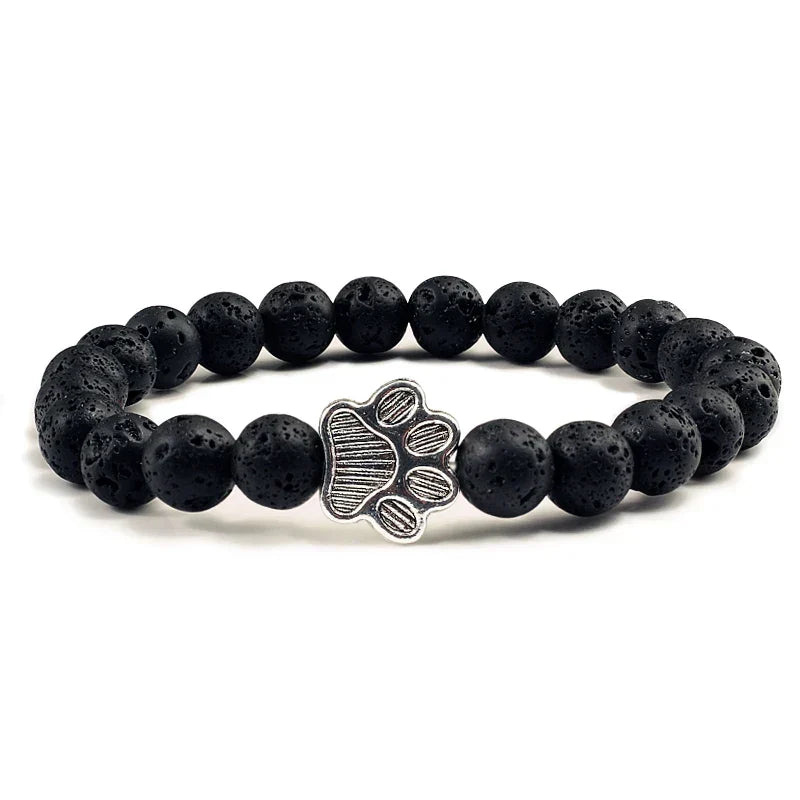 Pulseira de Contas com Pata – Pedras Naturais