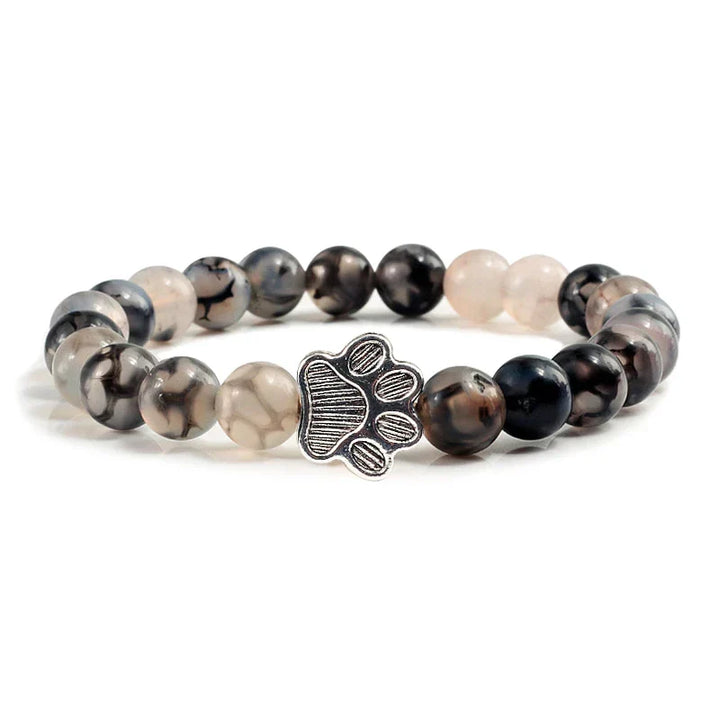 Pulseira de Contas com Pata – Pedras Naturais