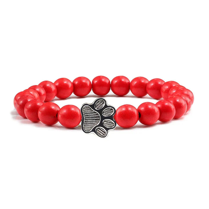 Pulseira de Contas com Pata – Pedras Naturais