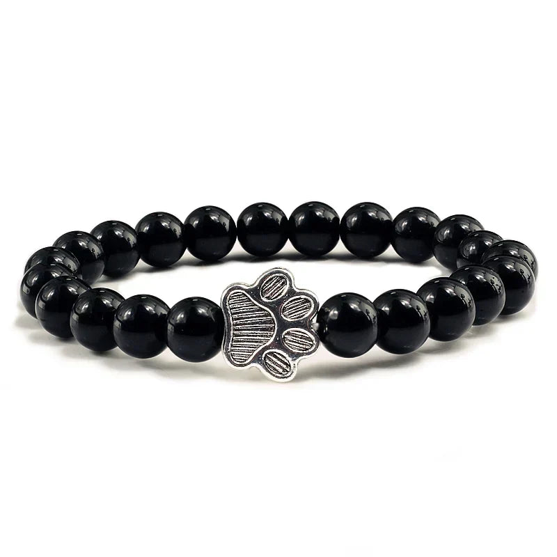 Pulseira de Contas com Pata – Pedras Naturais