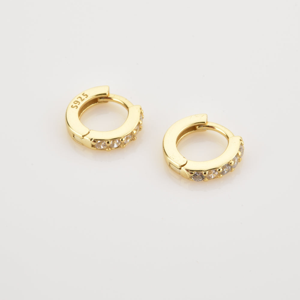 Argolas Pavé Delicadas, Prata S925