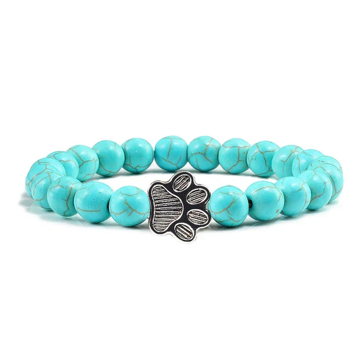 Pulseira de Contas com Pata – Pedras Naturais
