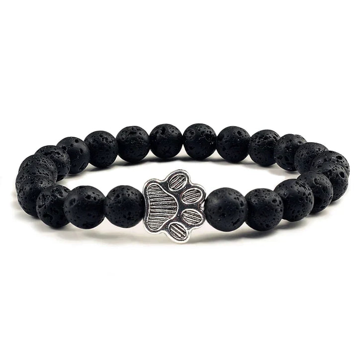Pulseira de Contas com Pata – Pedras Naturais