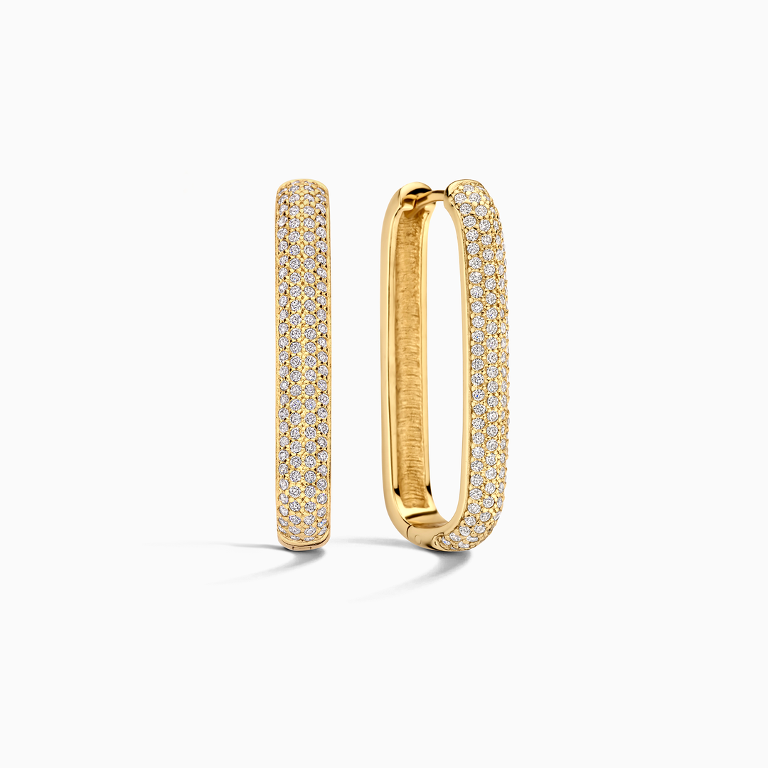 Argolas Pavé Grandes Icon | Ouro Branco