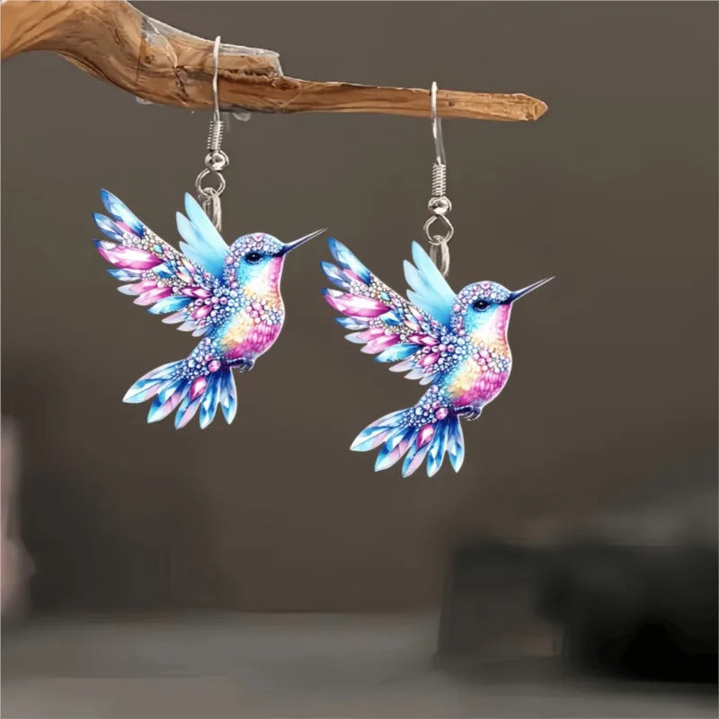 Brincos Pendentes com Colibri