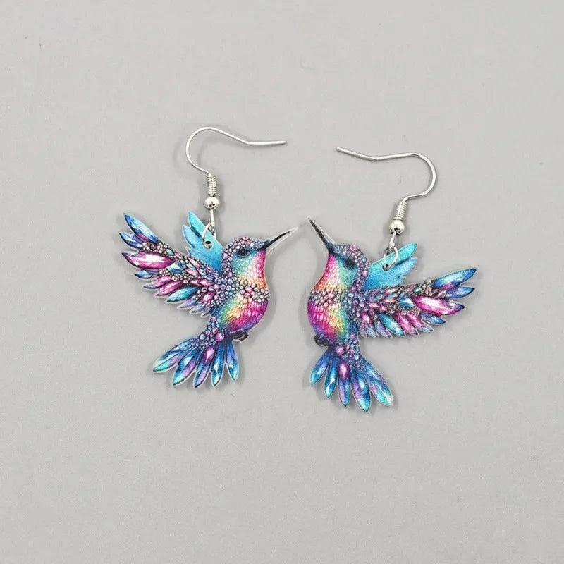 Brincos Pendentes com Colibri