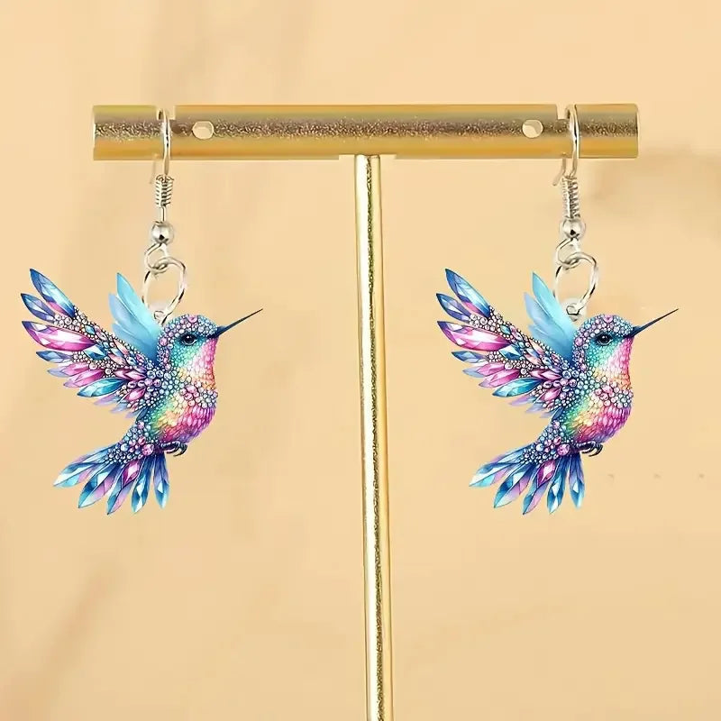 Brincos Pendentes com Colibri