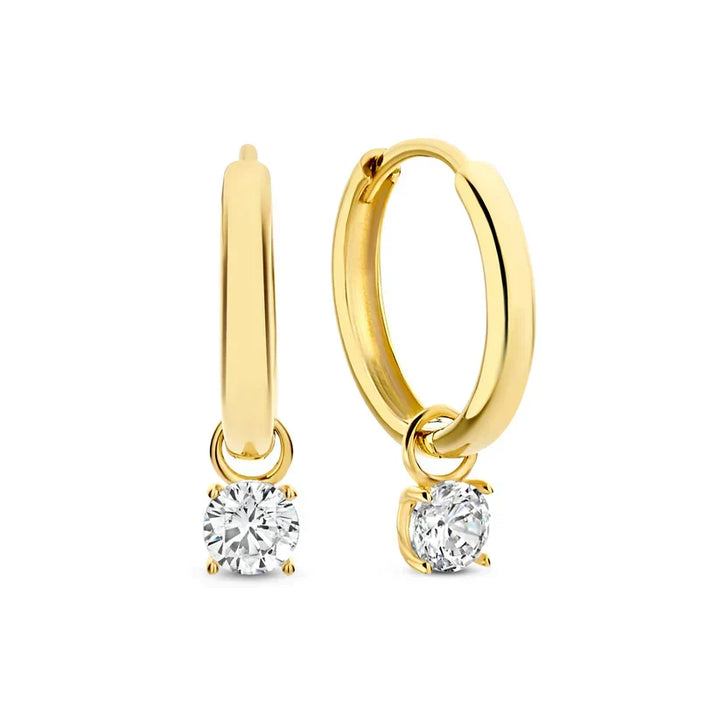 Conjunto de Brincos Larmes de Lune com Pedras | Ouro