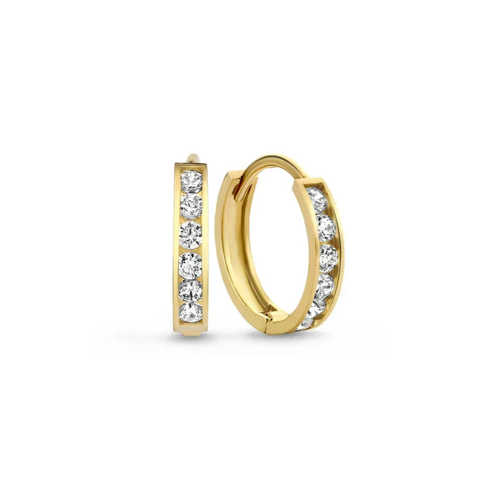 Conjunto de Brincos Dara Brillane com Pedras | Ouro