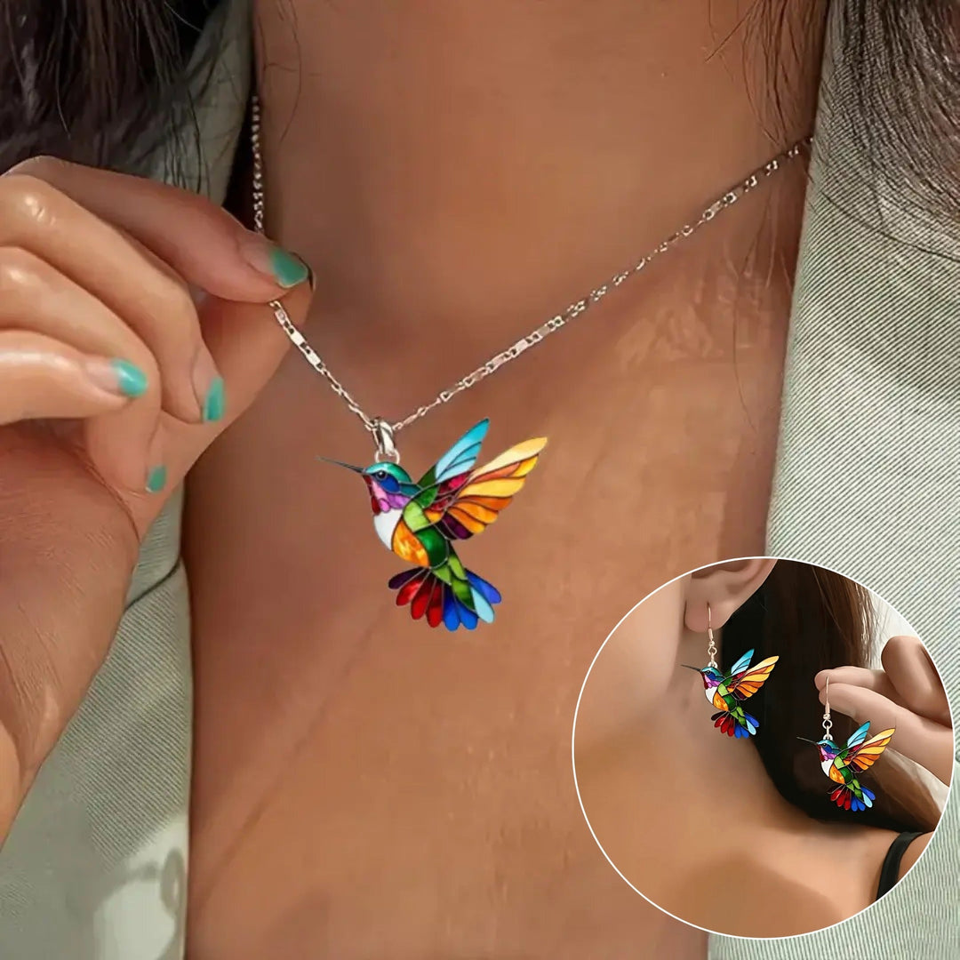 Lindo Colar com Colibri e Brincos Grátis – Oferta Limitada