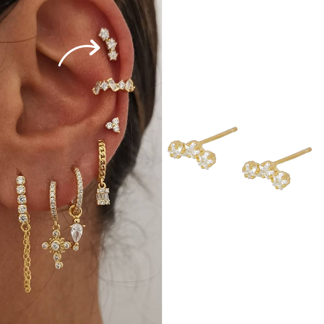 Conjunto de Brincos Amalfi, Aço 316L