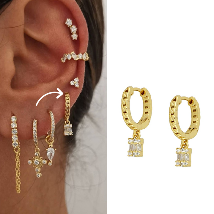 Conjunto de Brincos Amalfi, Aço 316L