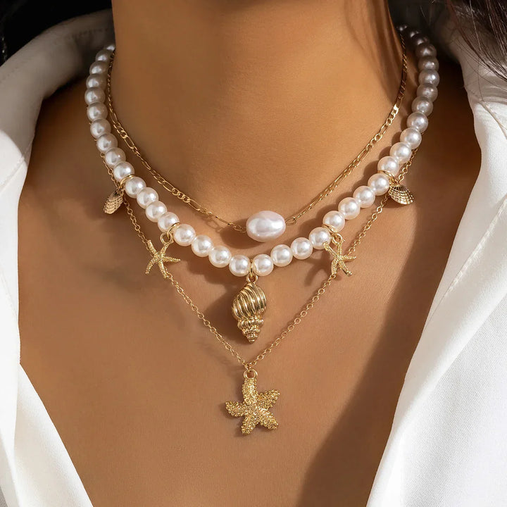 Choker de Pérolas Sonhos de Estrela-do-Mar