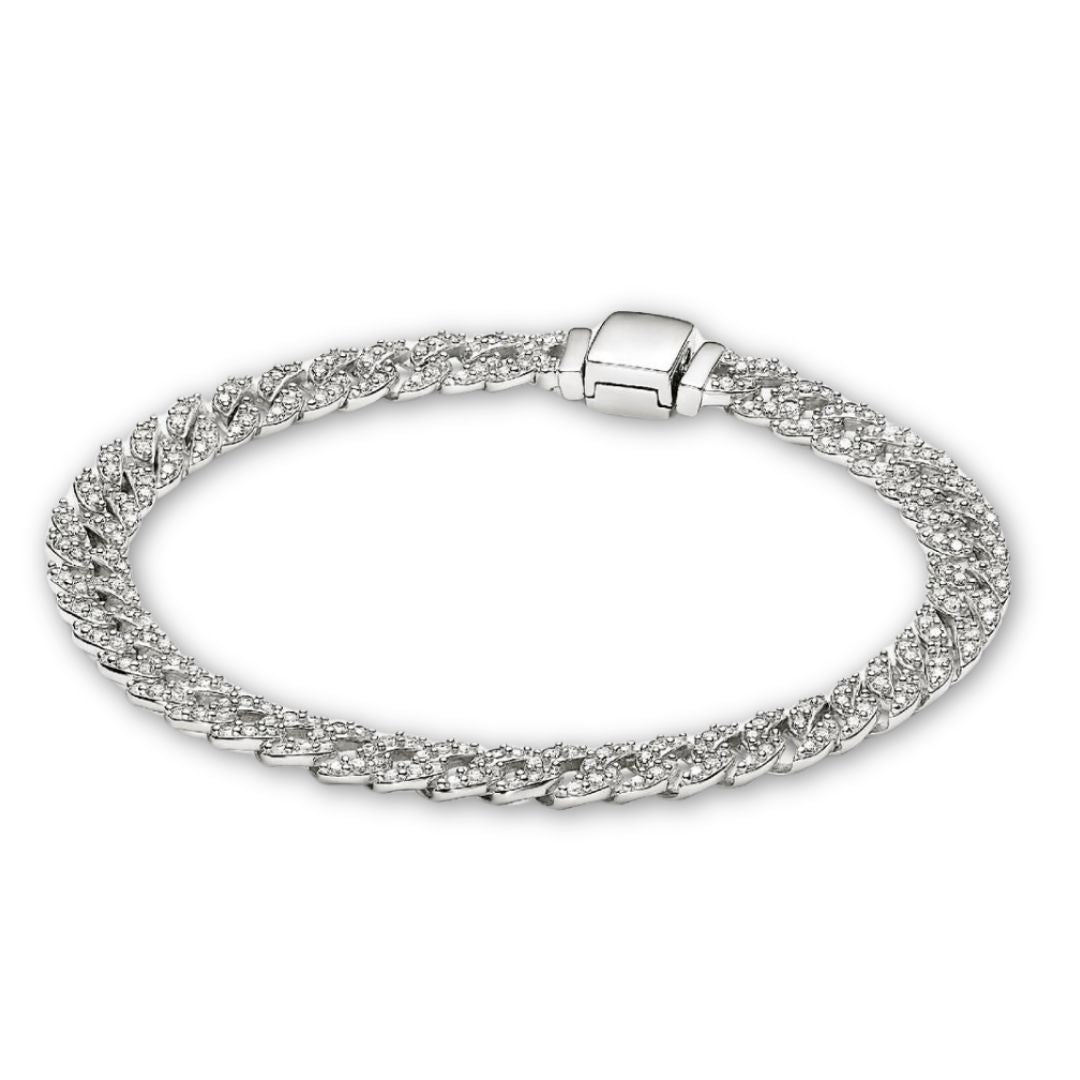 Pulseira Cubana com Moissanite | Ouro