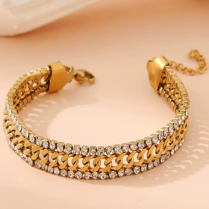 Pulseira Ténis, Banhada a Ouro 18K