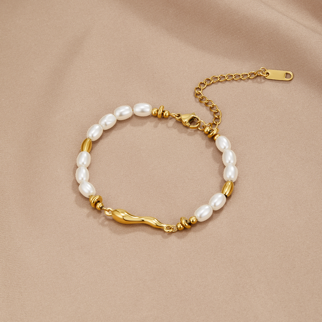 Pulseira Lov de Pérolas de Água Doce