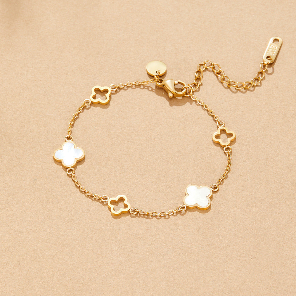 Pulseira Lucia com Trevo de Quatro Folhas