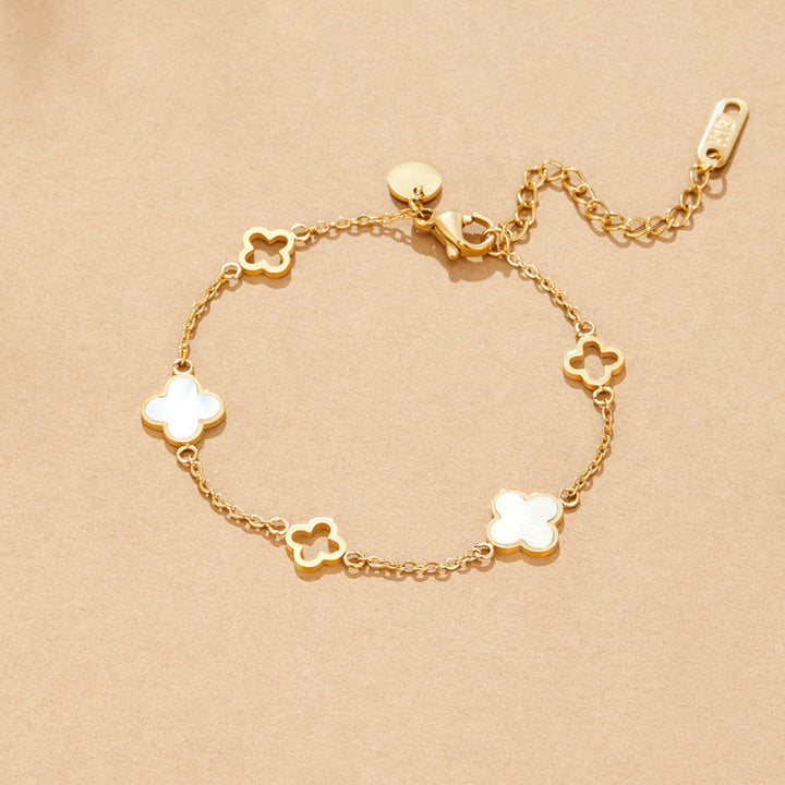 Pulseira Lucia com Trevo de Quatro Folhas