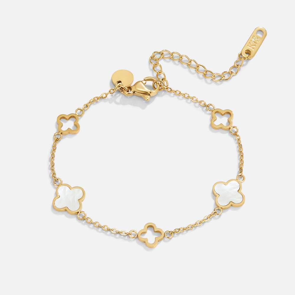 Pulseira Lucia com Trevo de Quatro Folhas