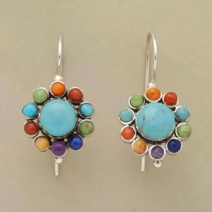 Argolas Elegantes com Turquesa Colorida