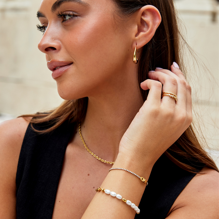 Pulseira Dourada Niyah com Cristais