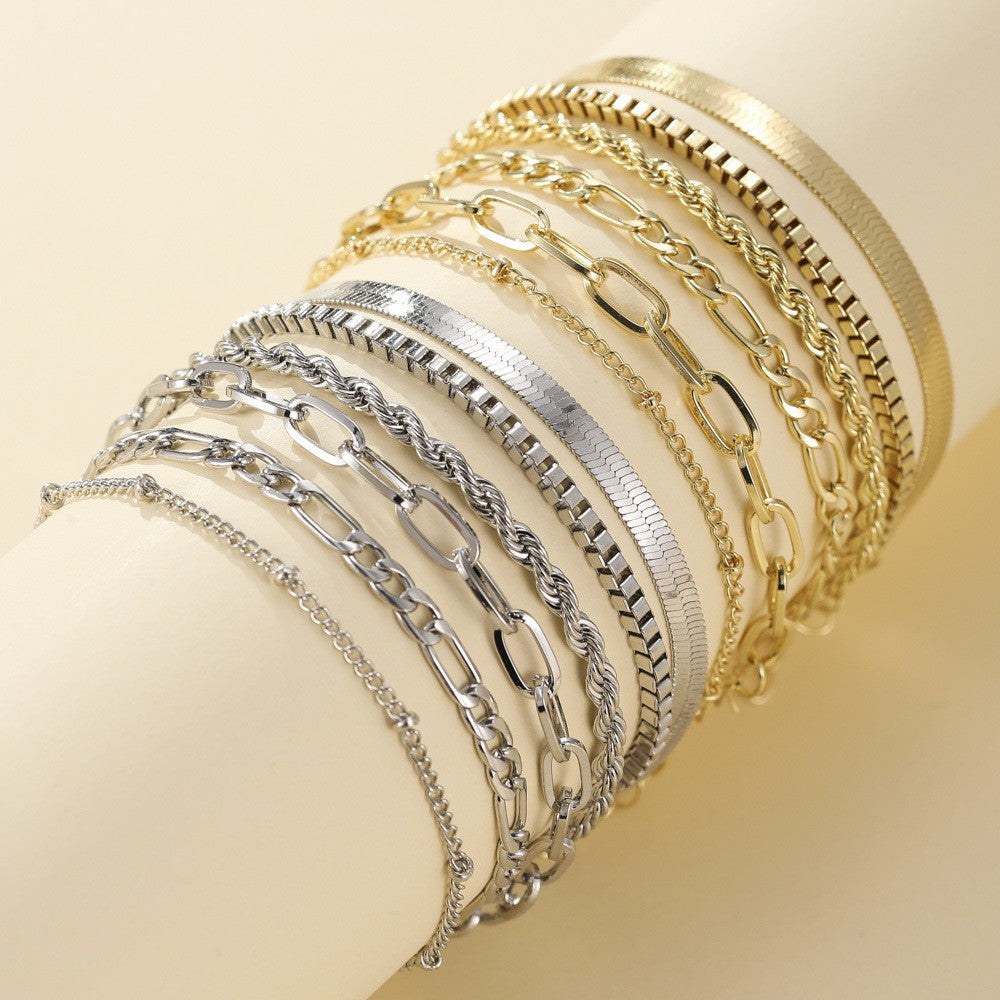 Conjunto de Pulseiras Ellis Renner | Ouro Branco