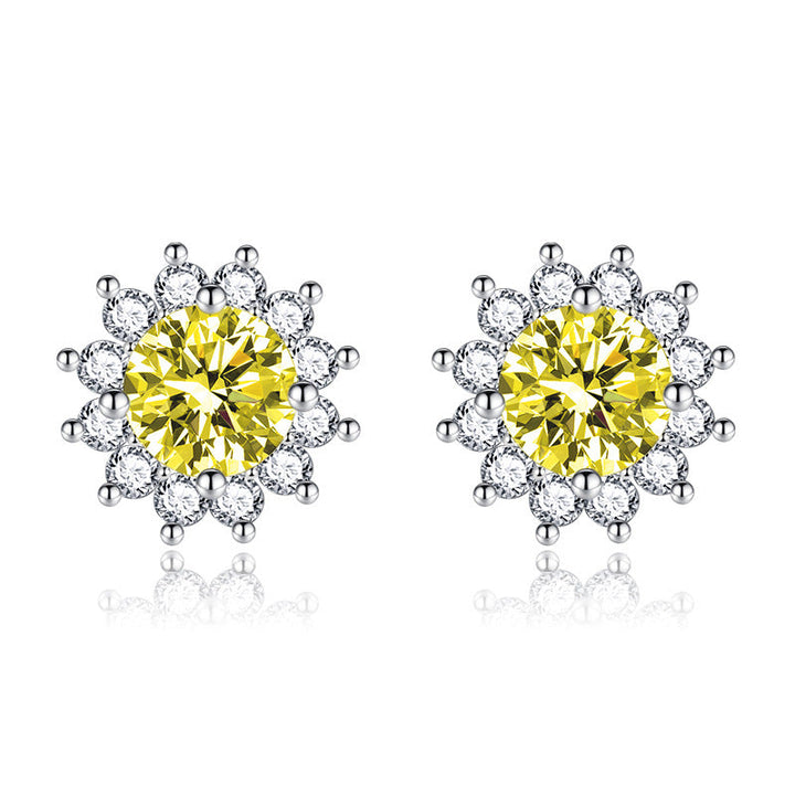 Brincos Sunlit Muse Amarelos | Ouro Branco