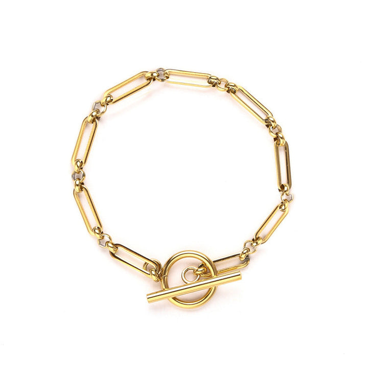 Pulseira de Elos com Fecho em T | Ouro