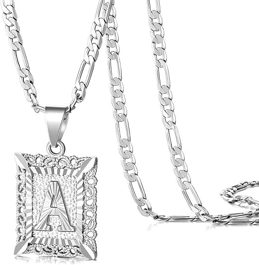 Colar com Letra Quadrada, Banhado a Ouro 18K