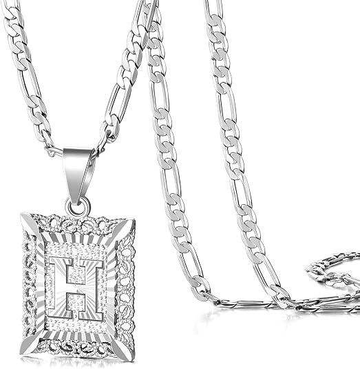 Colar com Letra Quadrada, Banhado a Ouro 18K