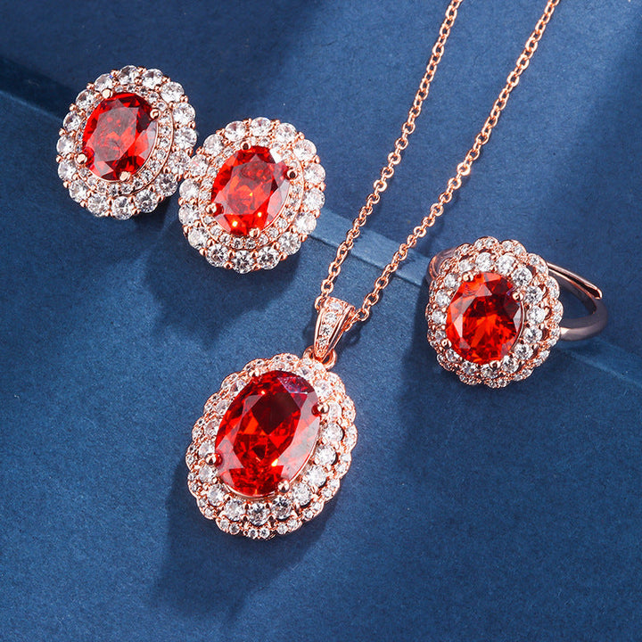 Conjunto Ravena Lyselle | Ouro Rosa