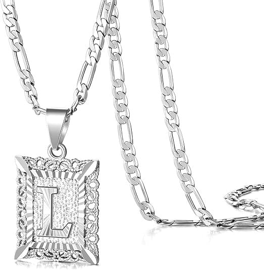 Colar com Letra Quadrada, Banhado a Ouro 18K